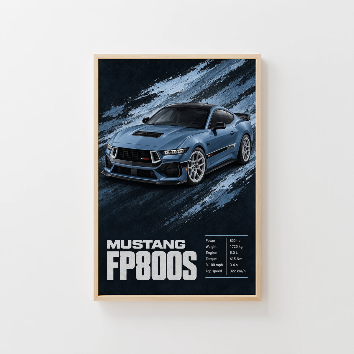 Vintage Mustang FP800S Print, Car Wall Art