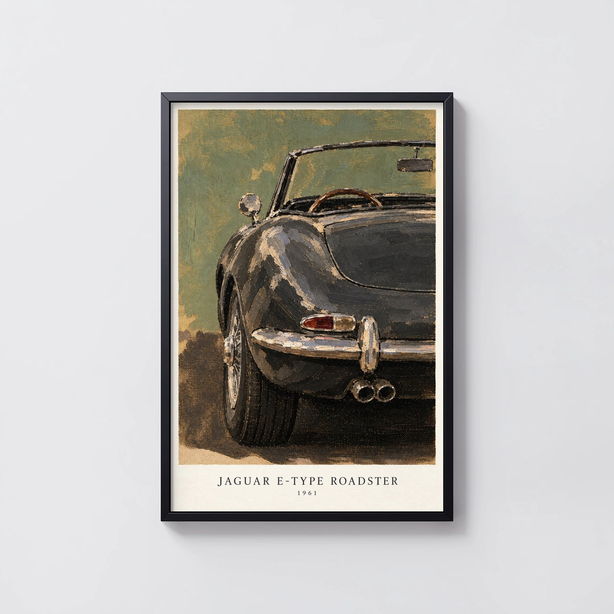 Vintage 1961 Jaguar E-Type Roadster Wall Art Print