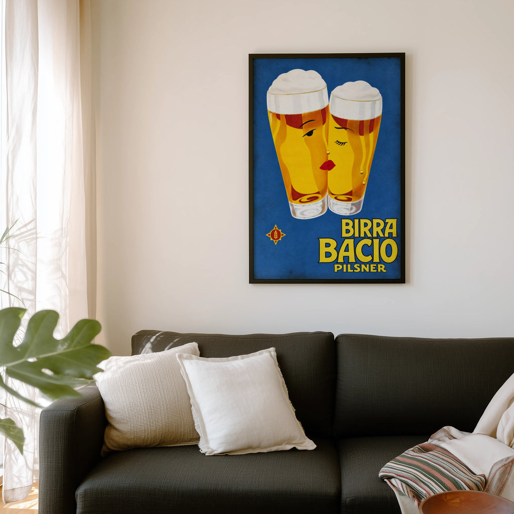 Vintage Birra Bacio Pilsner Beer Print Poster