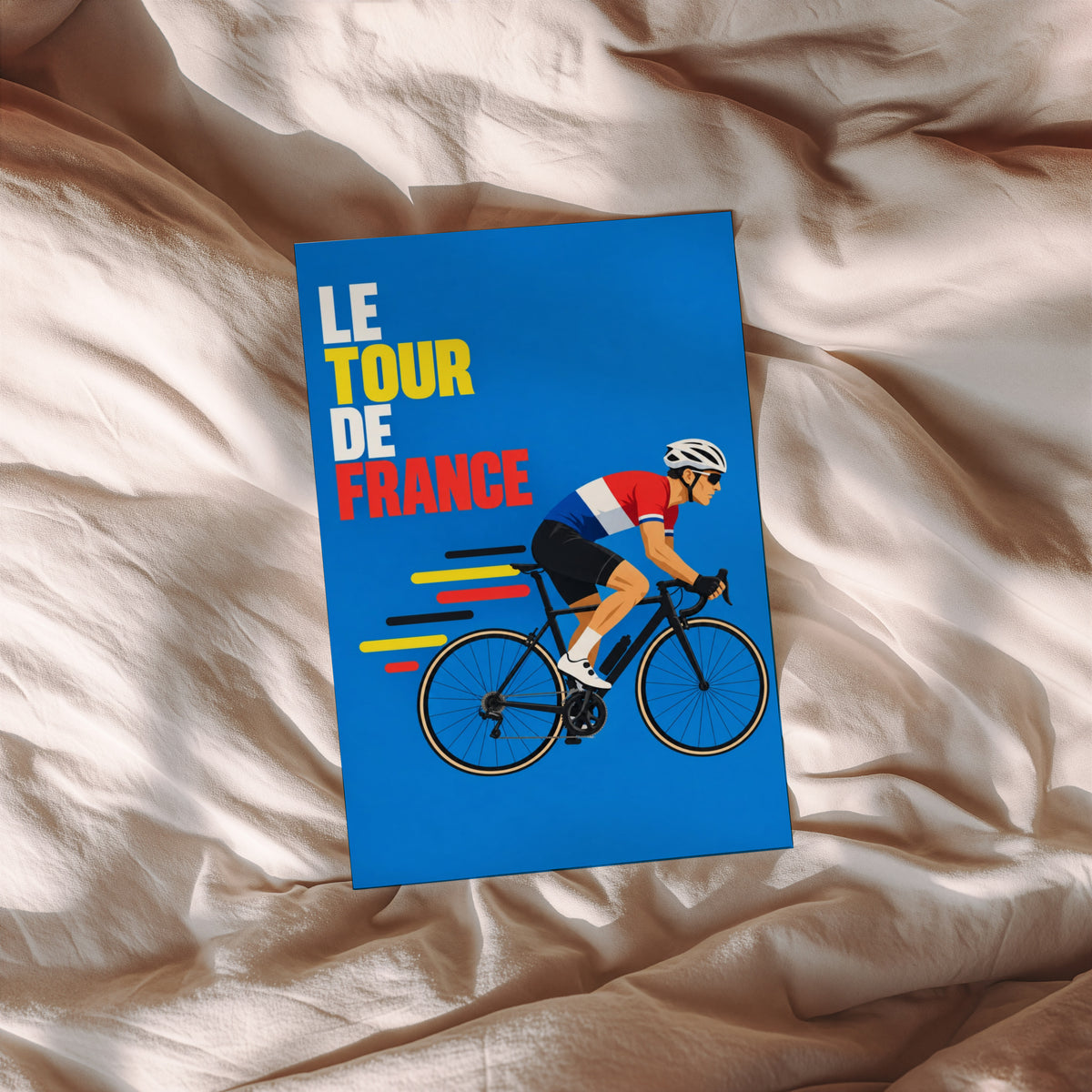 Vintage Cycling Poster, Tour de France Wall Art, Bike Print