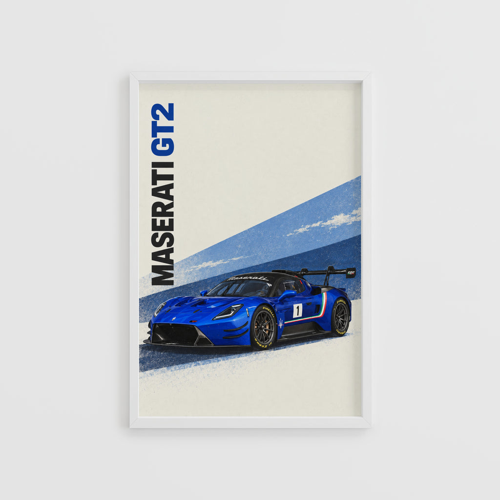 Vintage Maserati GT2 Print, Racing Car Wall Art