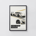 Vintage Koenigsegg Regera Print, Supercar Wall Art