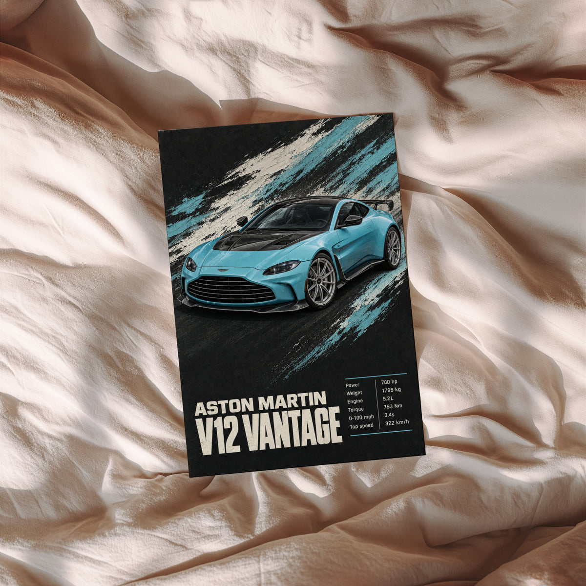 Vintage Aston Martin V12 Vantage Print, Car Wall Art