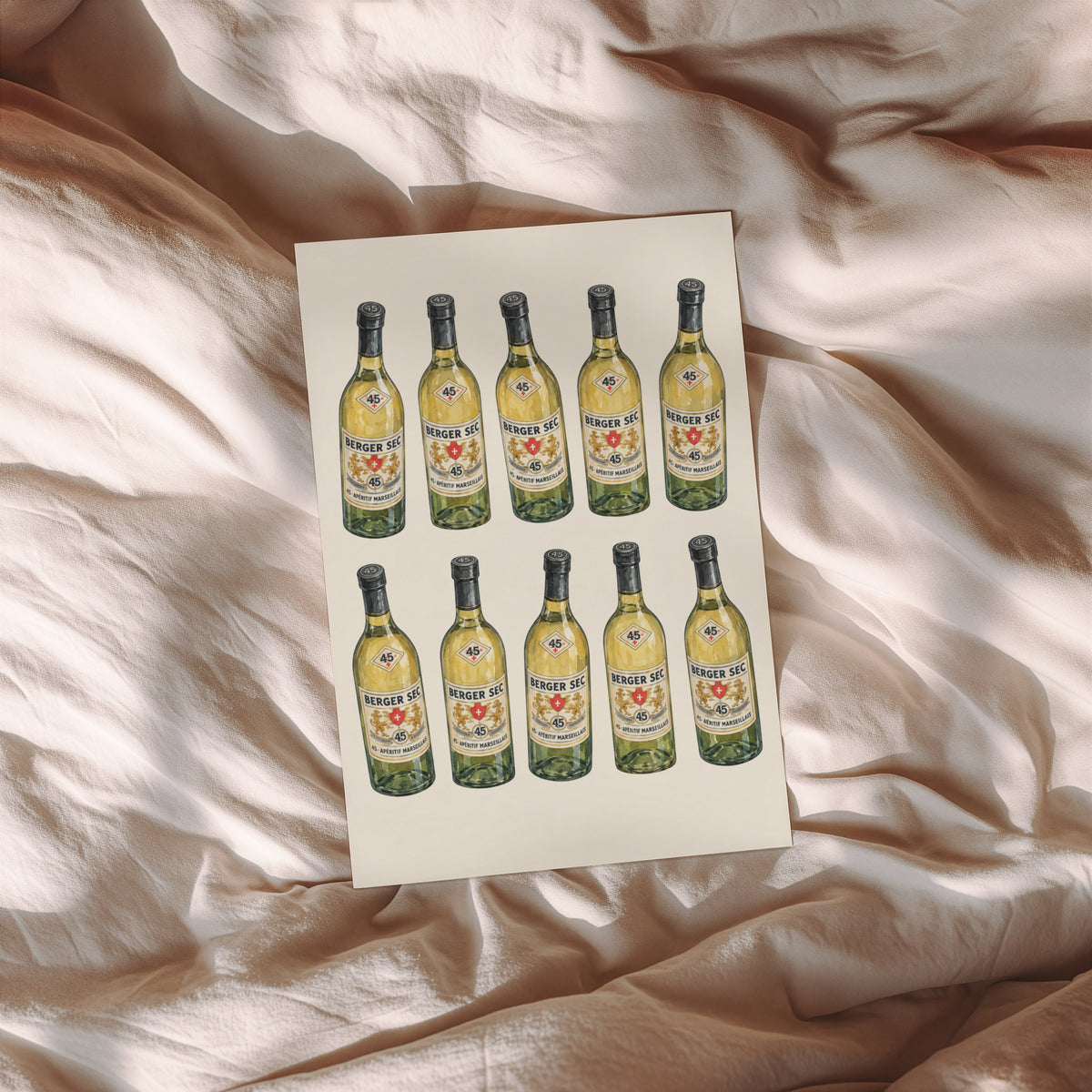 Vintage Berger Sec Print Poster, Aperitif Bottles