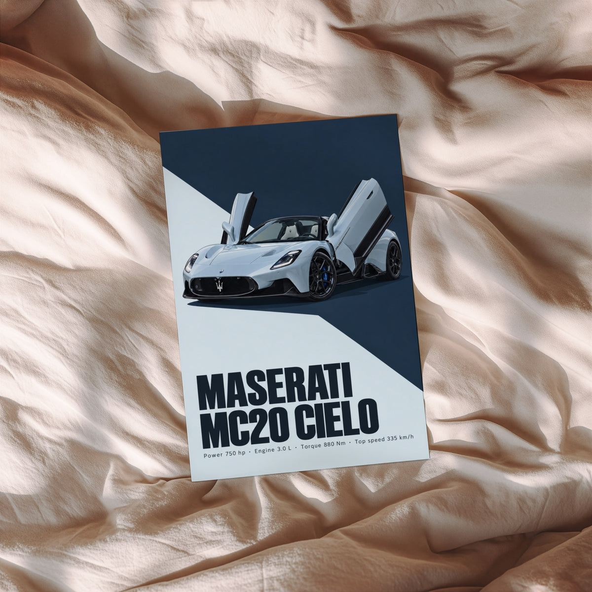 Vintage Maserati MC20 Cielo Print, Car Wall Art