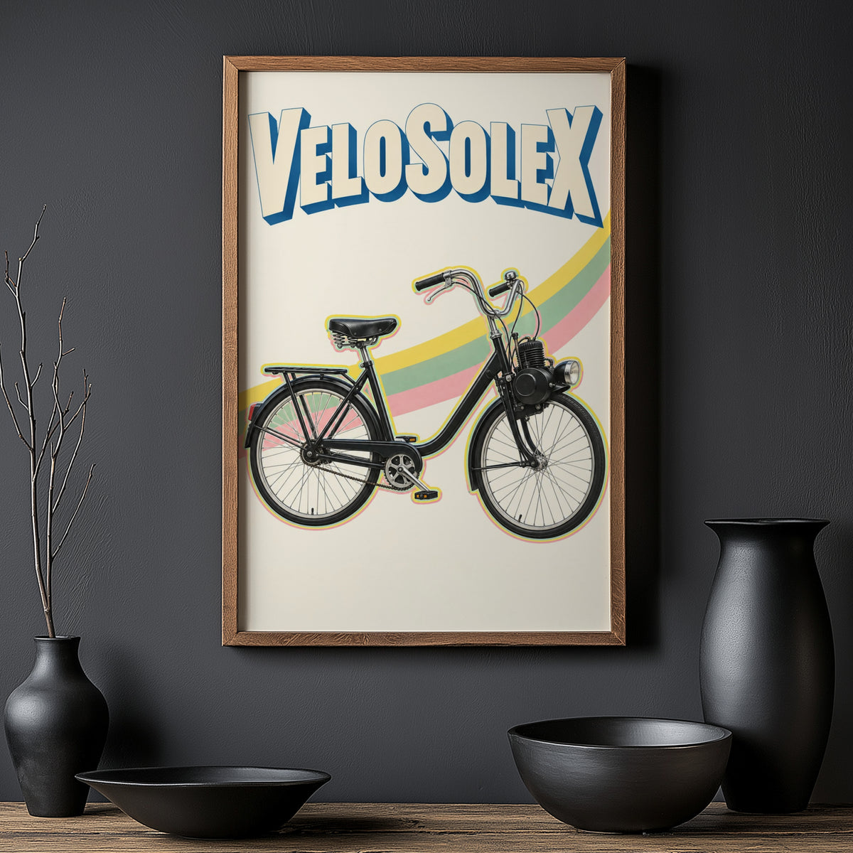 Vintage Velosolex Poster, Moped Wall Art, Cycling Print