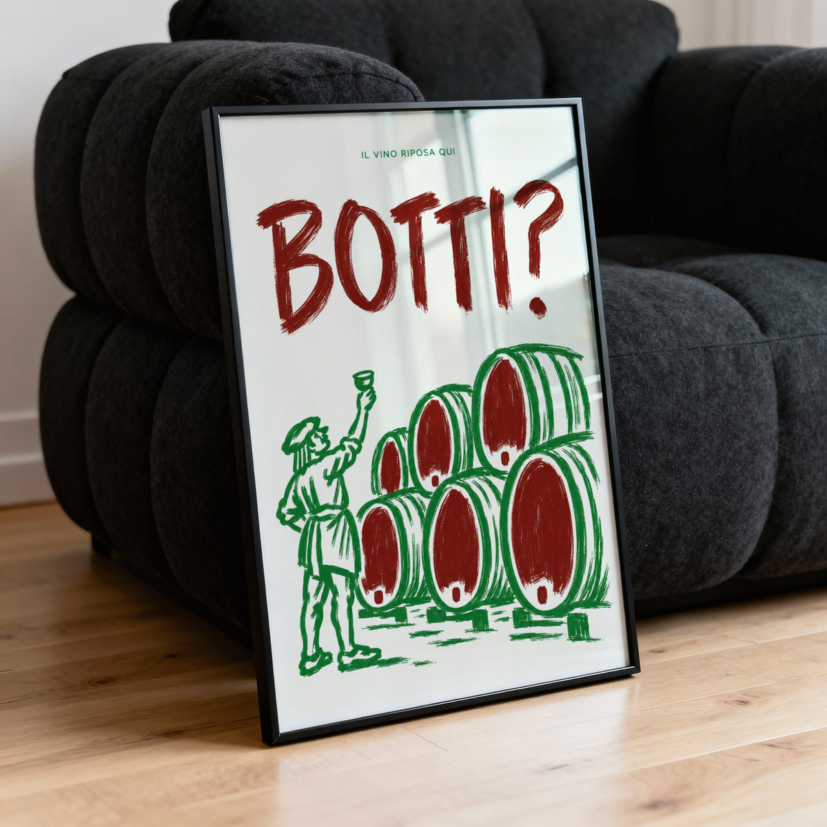Vintage Botti Italian Wine Cellar Print Poster, Wine Barrels