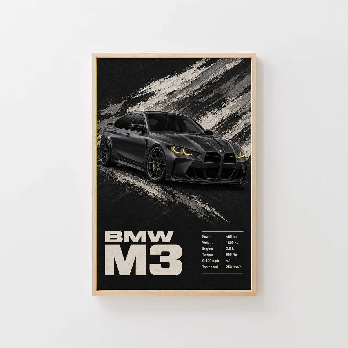Vintage BMW M3 Car Print, Garage Wall Art