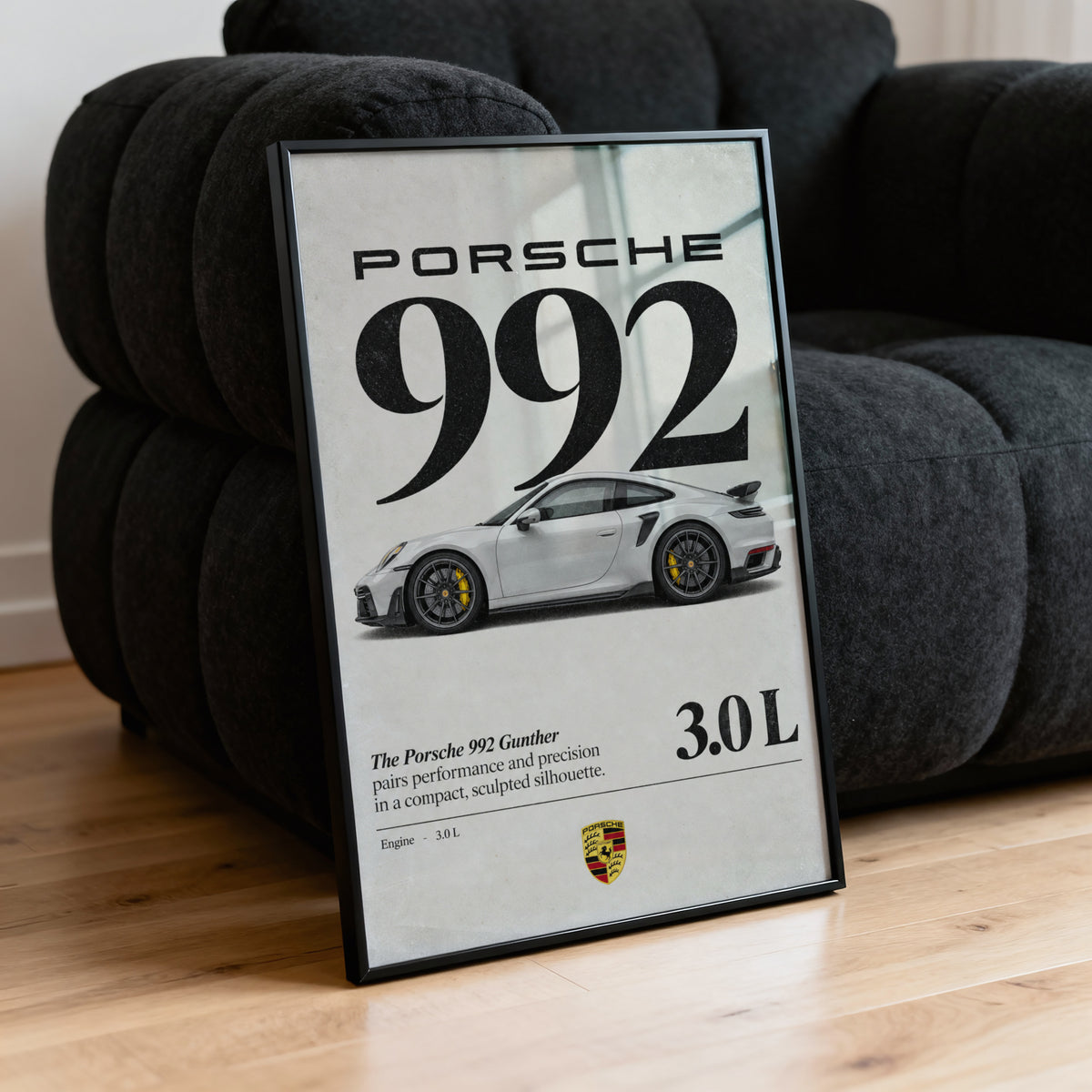 Vintage Porsche 992 Print, Car Wall Art