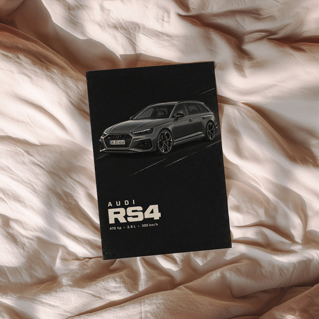 Vintage Audi RS4 Avant Print, Car Wall Art
