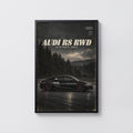 Vintage Audi R8 Print, Supercar Wall Art
