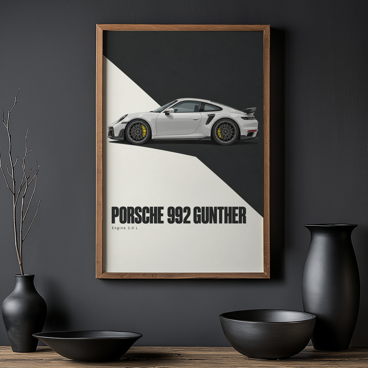 Vintage Porsche 992 Gunther Print, Car Wall Art