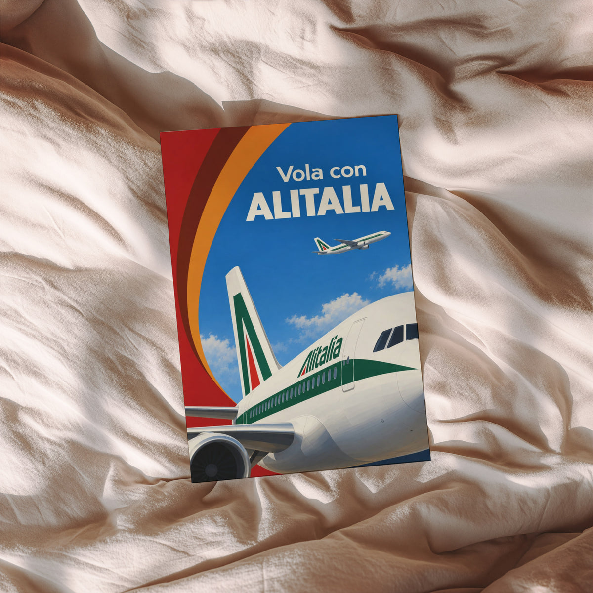 Vintage Alitalia Aircraft Poster, Retro Airline Print