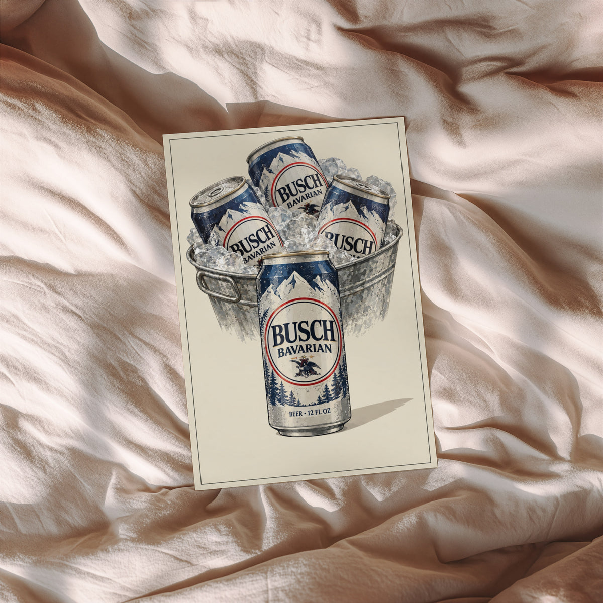 Vintage Busch Bavarian Beer Print, Bar Poster Wall Art