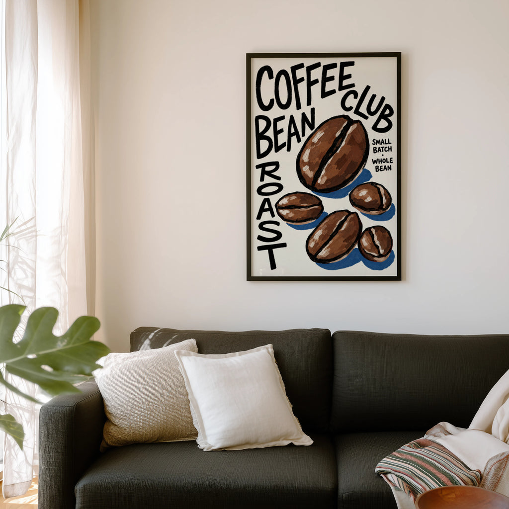 Vintage Coffee Bean Print and Poster, Kitchen Wall Art