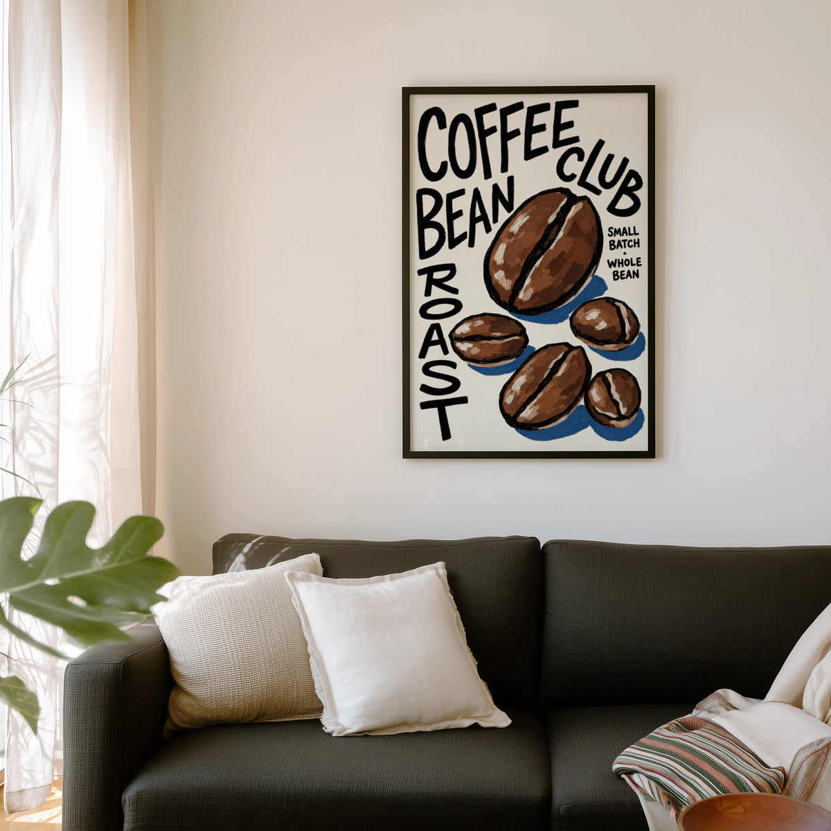 Vintage Coffee Bean Print and Poster, Kitchen Wall Art