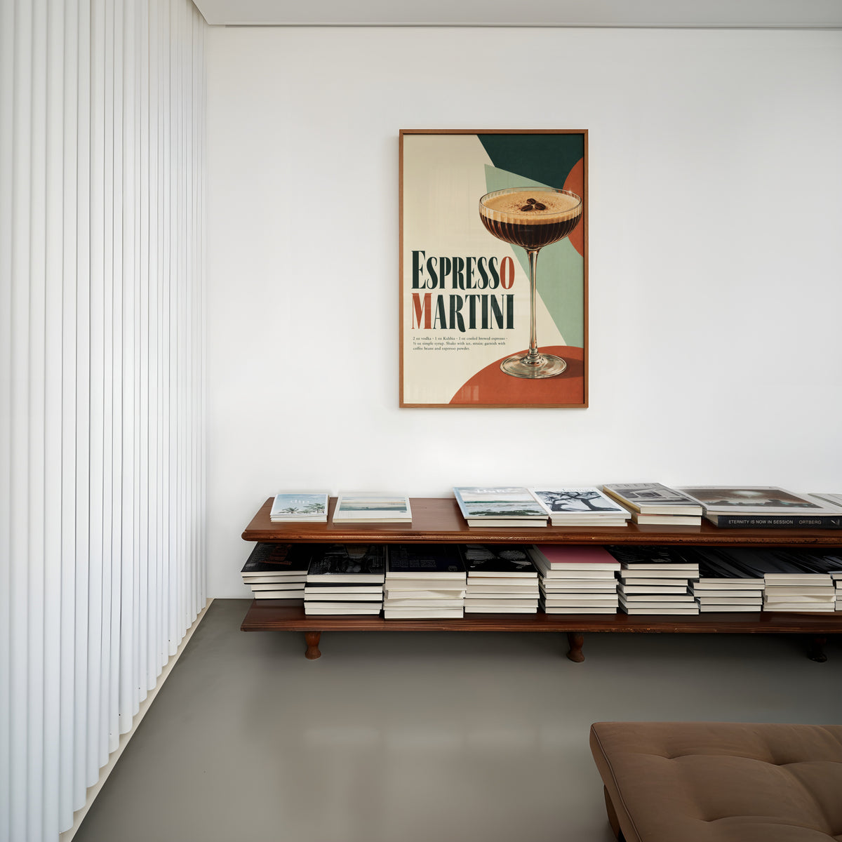 Vintage Espresso Martini Print Poster, Cocktail Art