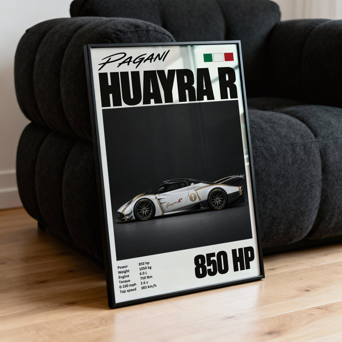 Vintage Pagani Huayra R Print, Supercar Wall Art