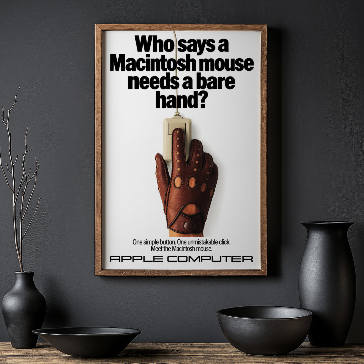 Vintage Macintosh Mouse Poster, Retro Computer Wall Art