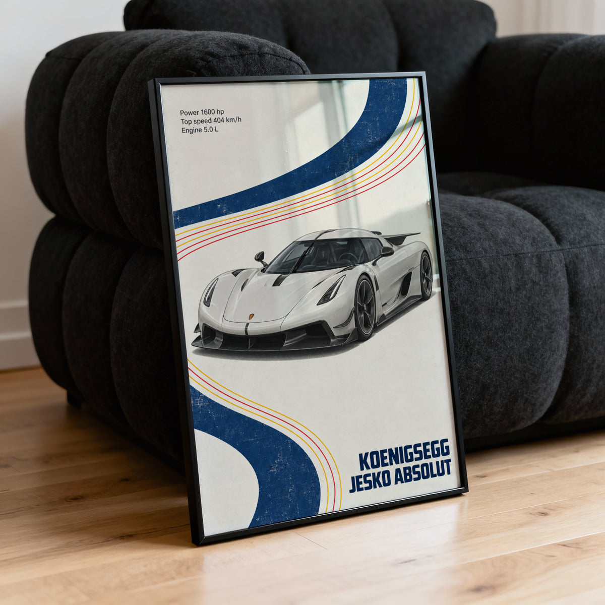 Vintage Koenigsegg Jesko Absolut Print, Car Art
