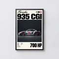 Vintage Print, Porsche 935 Racing Car Wall Art