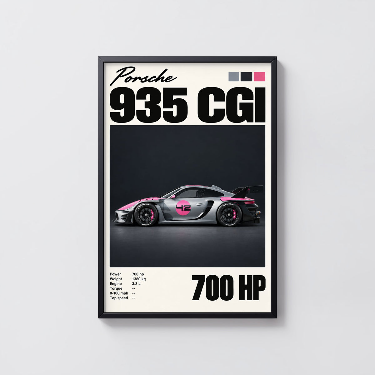 Vintage Print, Porsche 935 Racing Car Wall Art