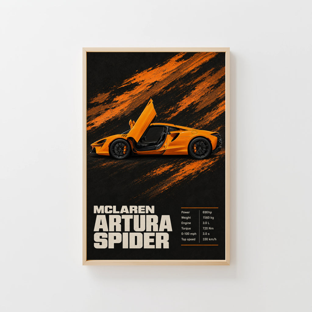 Vintage McLaren Artura Spider Print, Car Wall Art