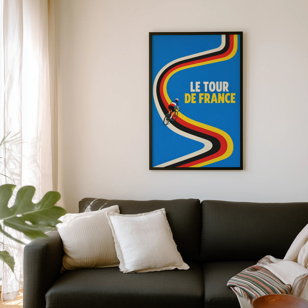 Vintage Tour de France Poster, Cycling Wall Art Print