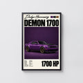 Vintage Dodge Demon Print, Purple Muscle Car Art