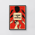 Vintage Art Deco Cocktail Print Poster, Red Bar Wall Art