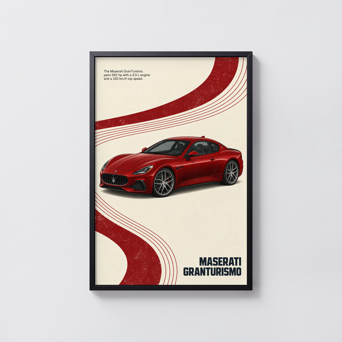 Vintage Maserati GranTurismo Print, Car Wall Art