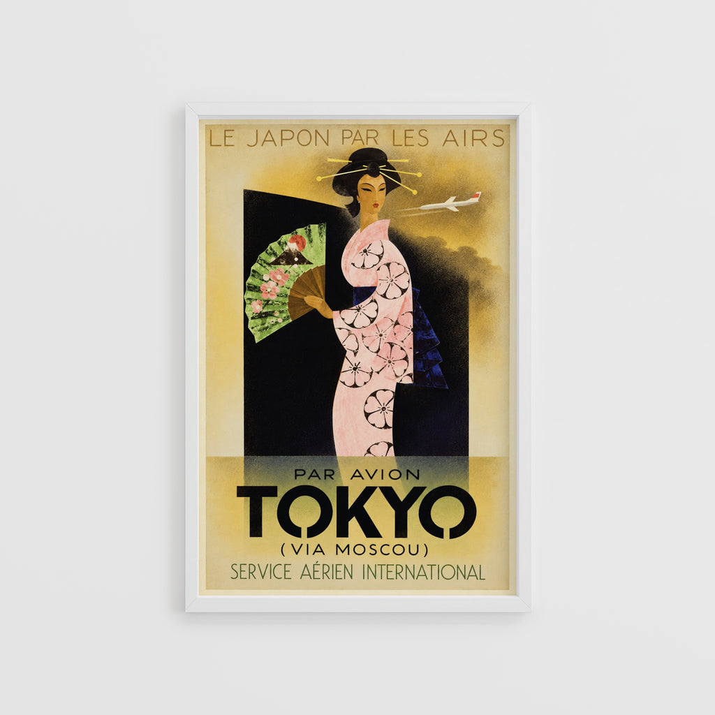 Vintage Tokyo Poster, Art Deco Travel Print, Japan Wall Art