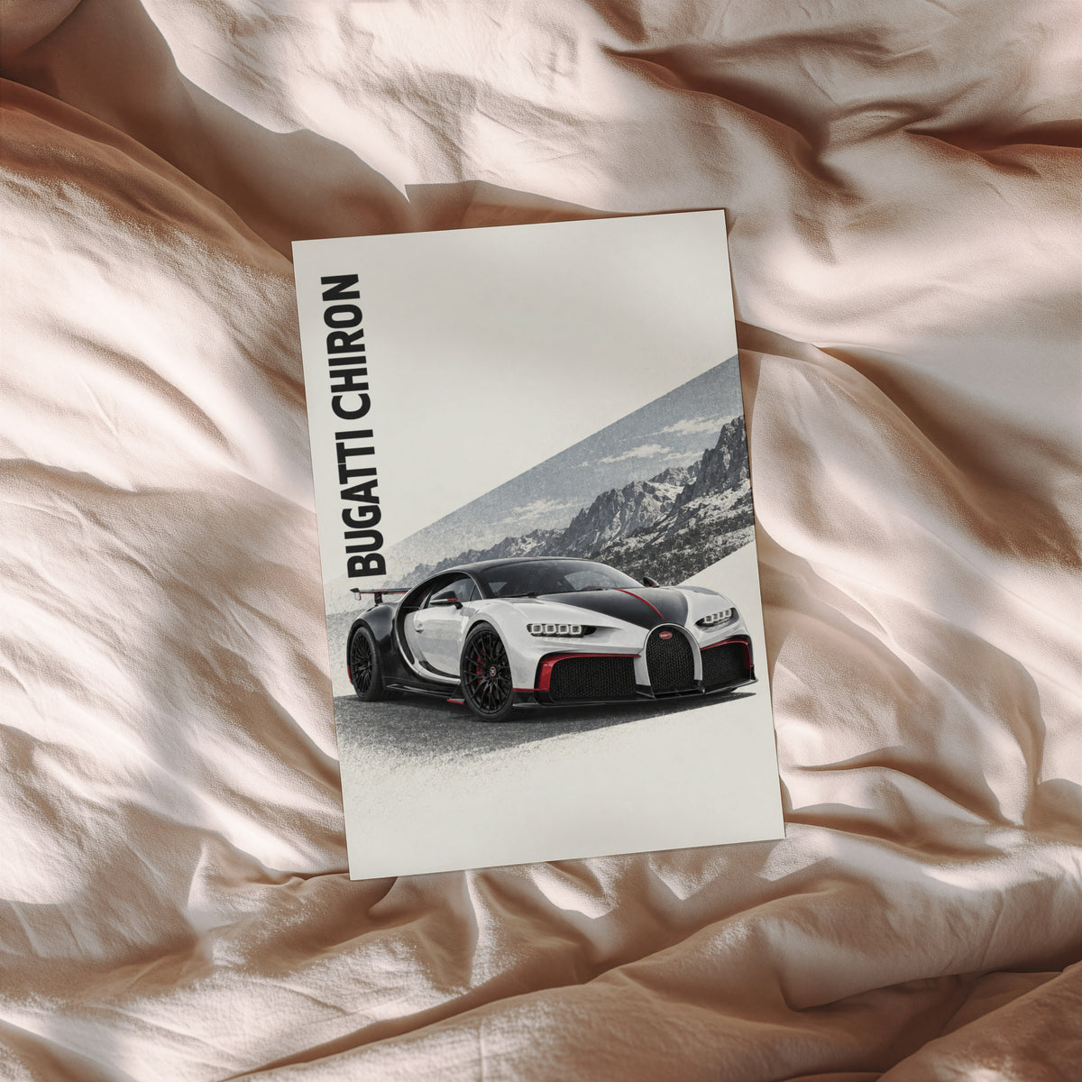 Vintage Bugatti Chiron Print, Supercar Wall Art
