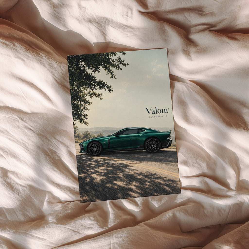 Vintage Aston Martin Valour Print, Green Car Art