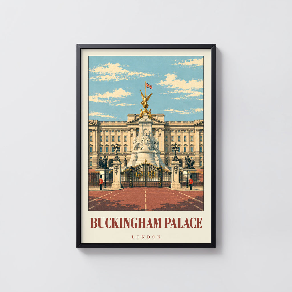 Vintage Buckingham Palace Poster, London Wall Art Print