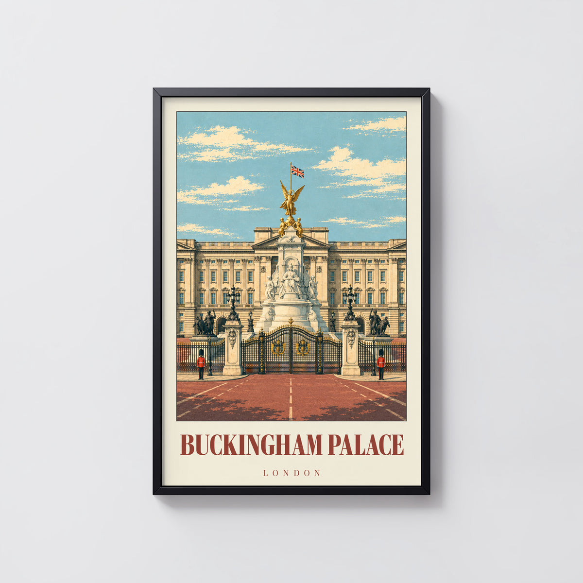 Vintage Buckingham Palace Poster, London Wall Art Print