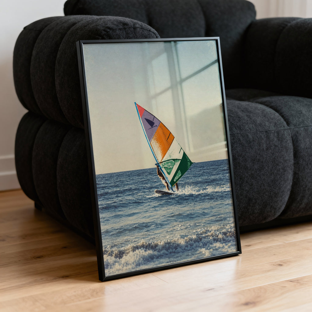 Vintage Windsurfing Print and Poster, Retro Surf Wall Art