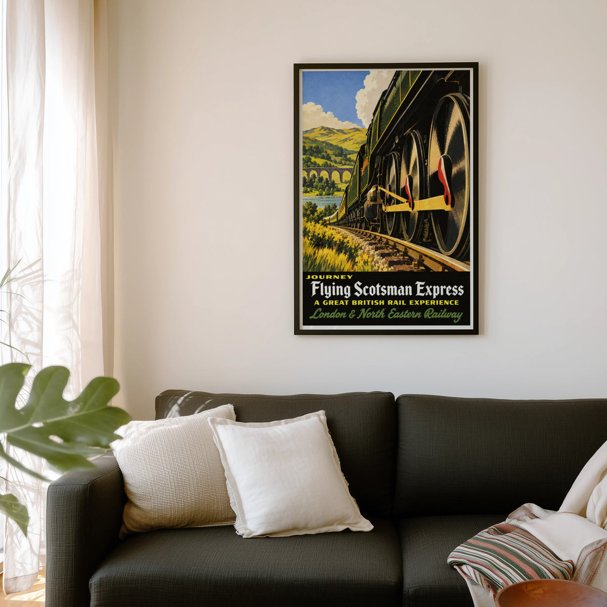 Vintage Flying Scotsman Train Print Poster, Rail Art