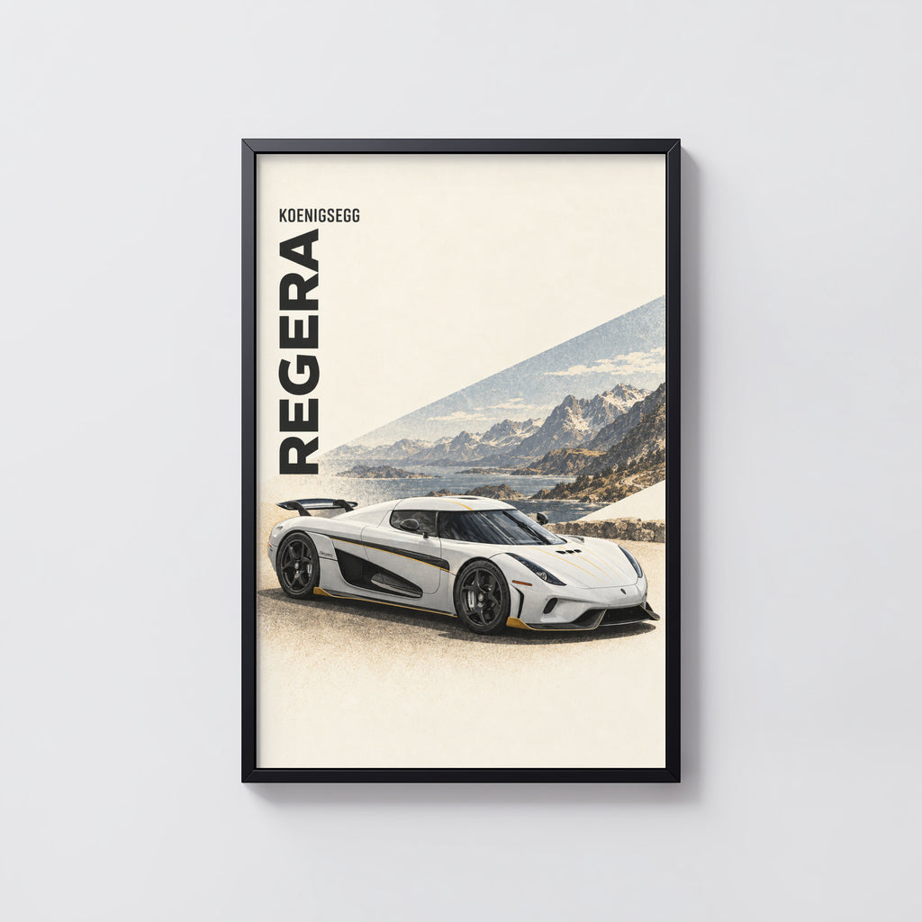 Vintage Koenigsegg Regera Print, Car Wall Art
