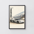 Vintage Koenigsegg Regera Print, Car Wall Art