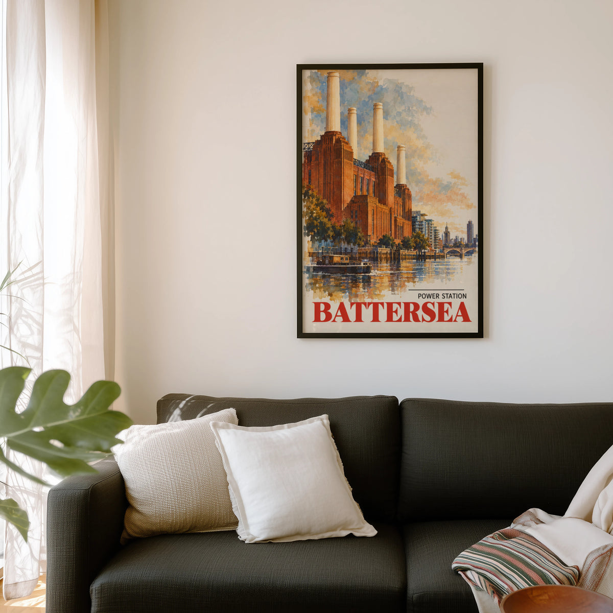 Vintage Battersea Power Station Poster, London Wall Art