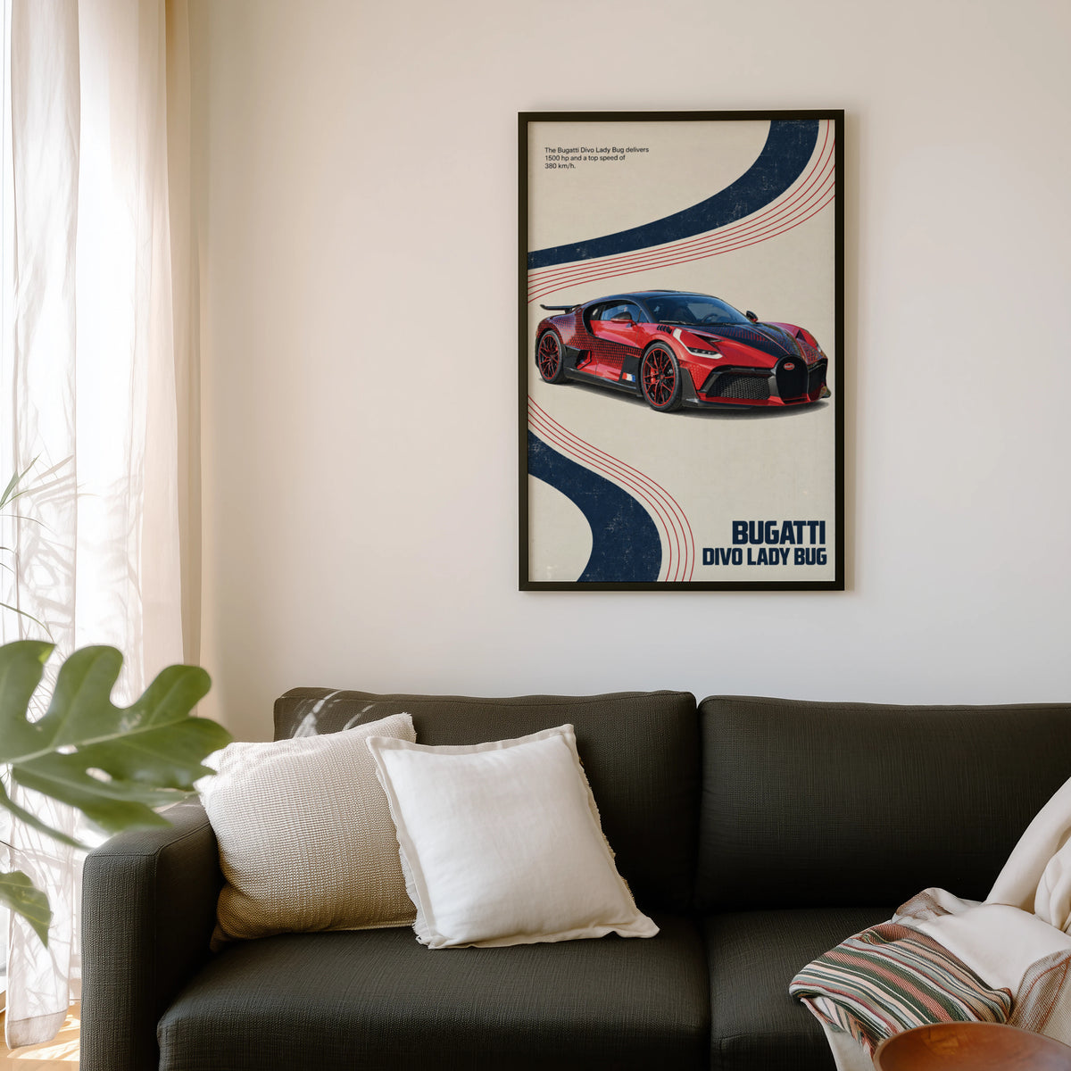 Vintage Bugatti Divo Print, Car Wall Art