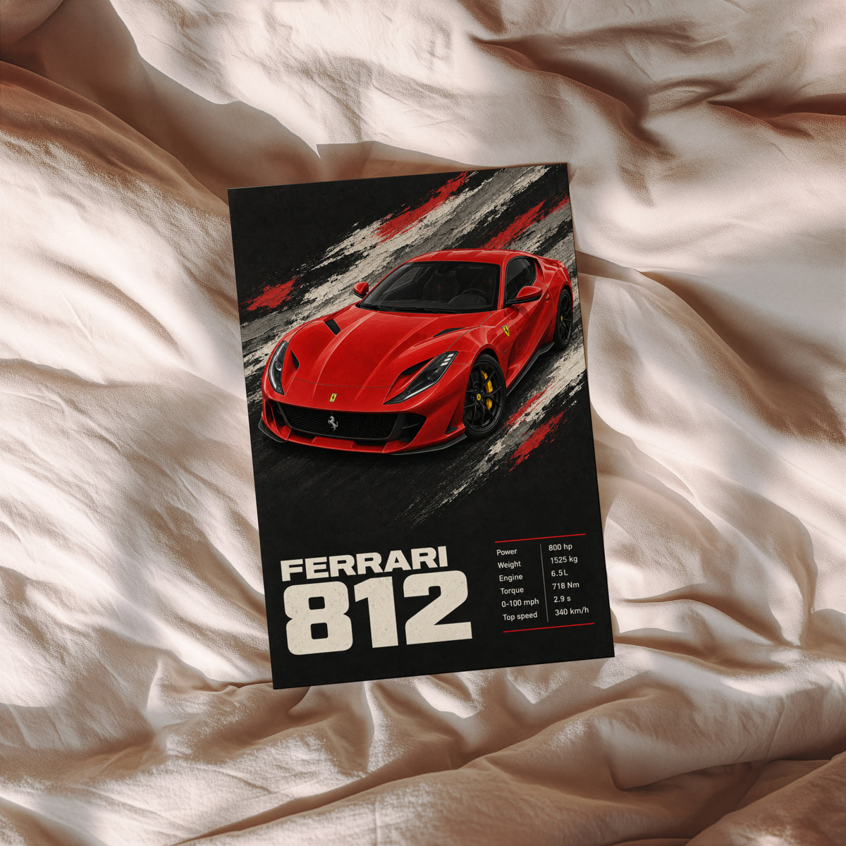 Vintage Ferrari 812 Print, Car Wall Art