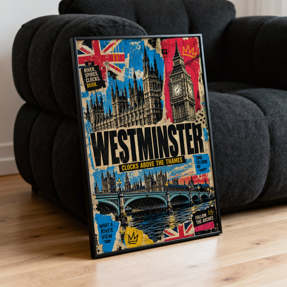 Vintage Westminster London Poster, Big Ben Wall Art Print