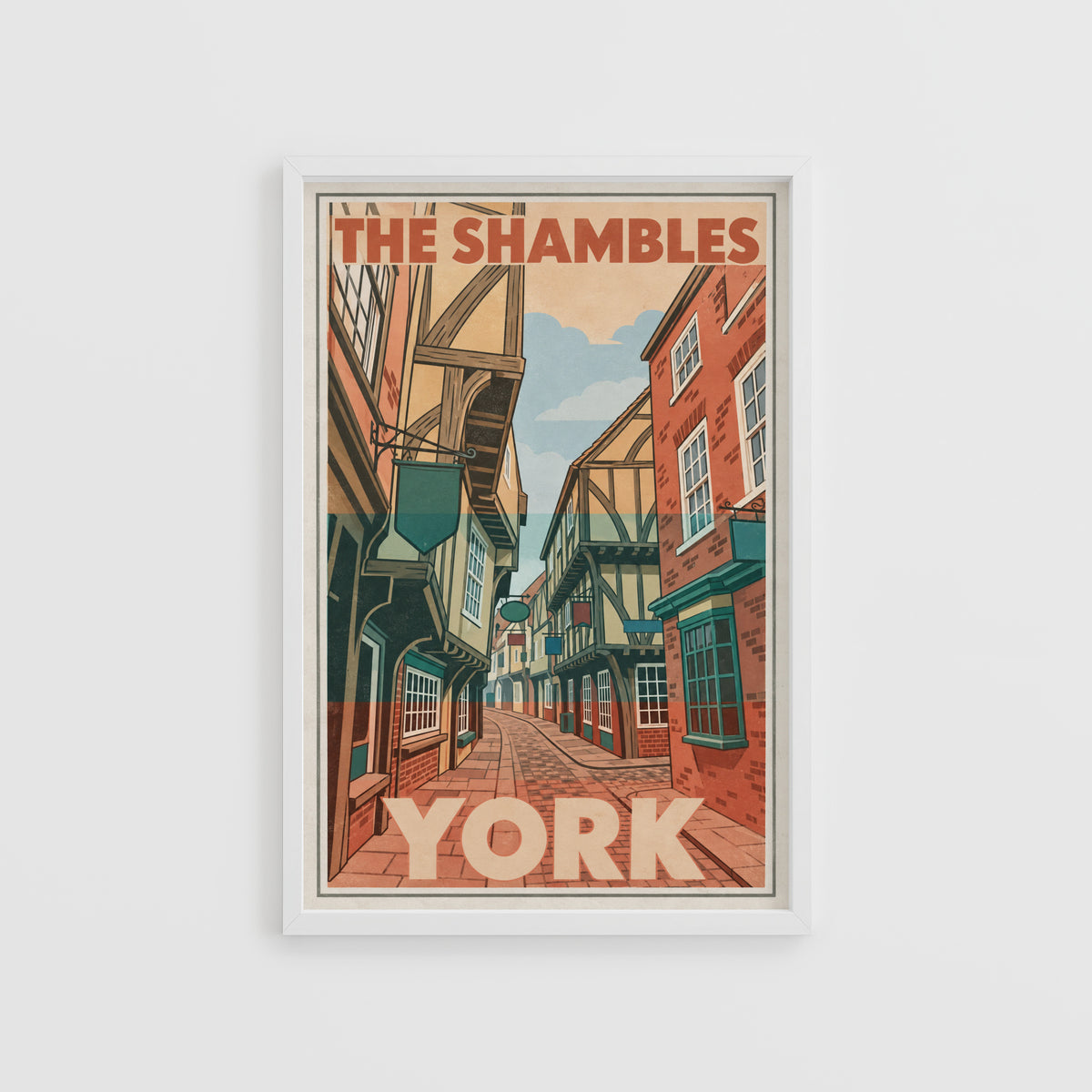 Vintage The Shambles York Poster, England Wall Art, Print