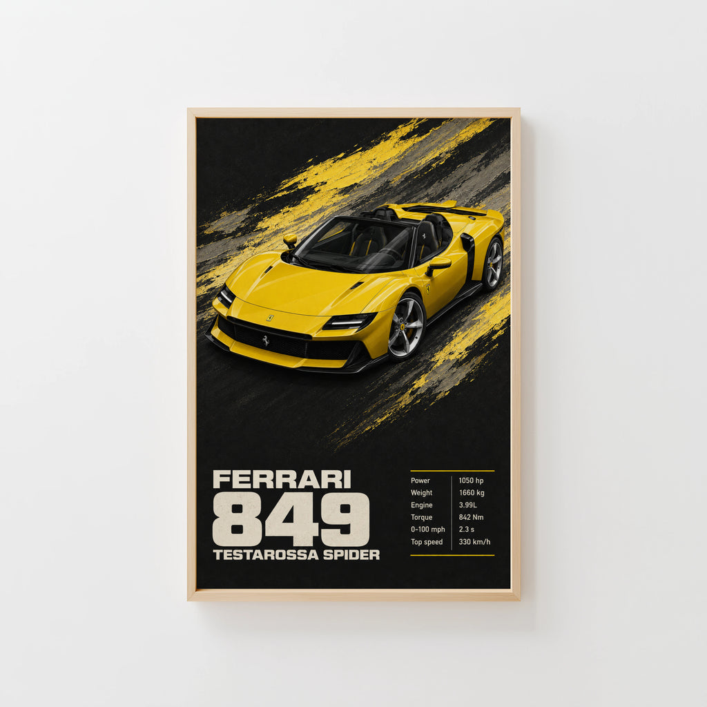 Vintage Ferrari Testarossa Spider Print, Car Art