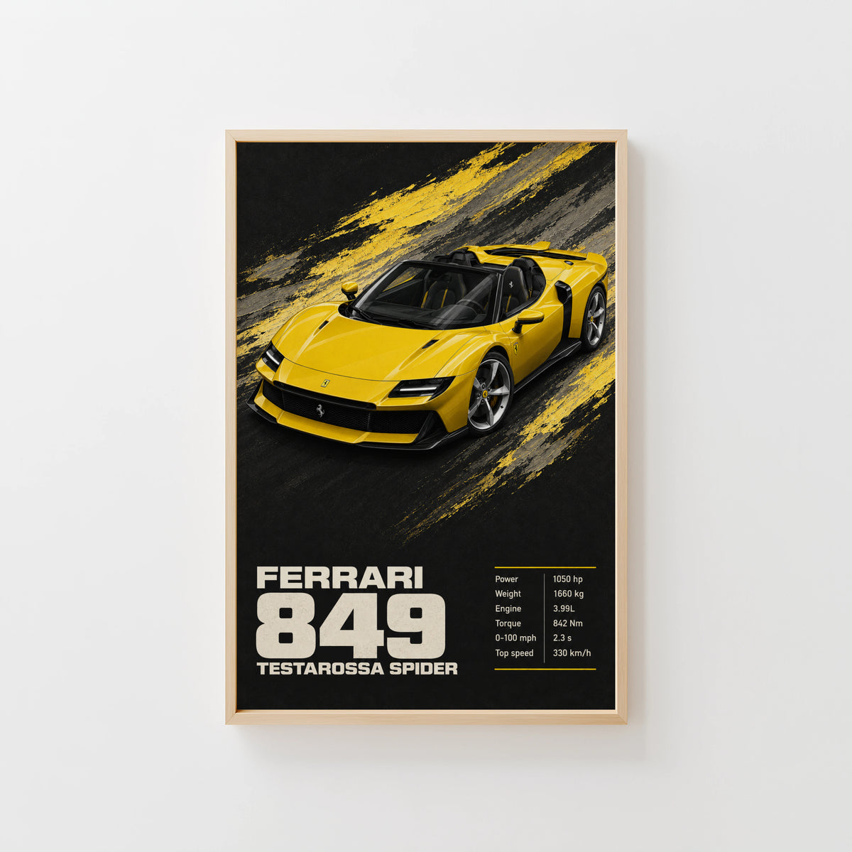 Vintage Ferrari Testarossa Spider Print, Car Art