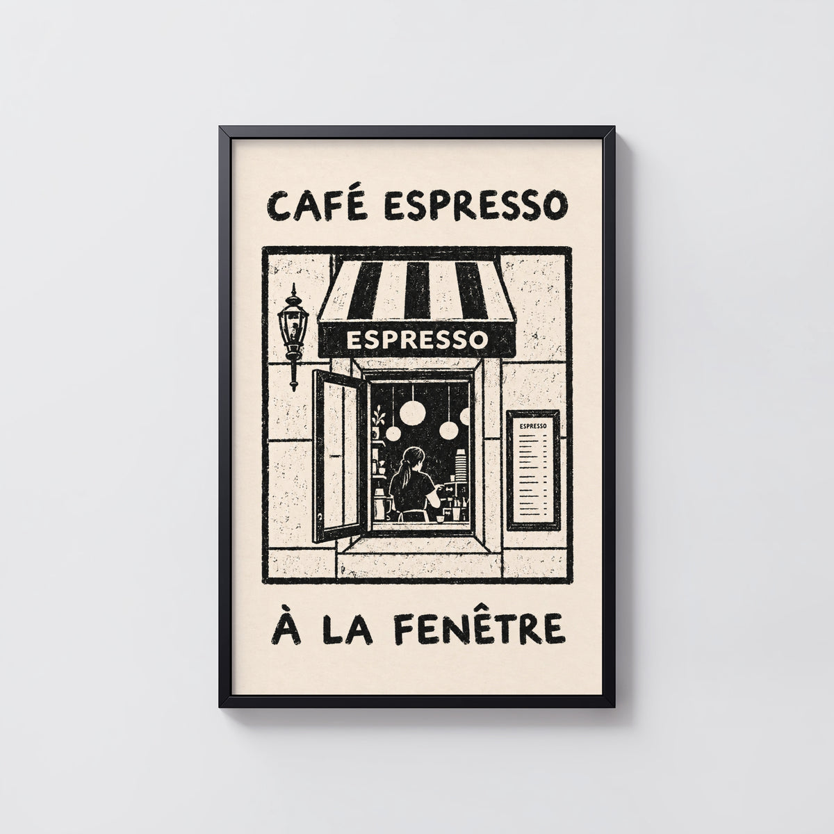 Vintage Cafe Espresso Print and Poster, French Wall Art