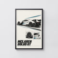 Vintage McLaren Solus GT Print, Supercar Wall Art