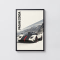 Vintage Pagani Zonda Print, Supercar Wall Art